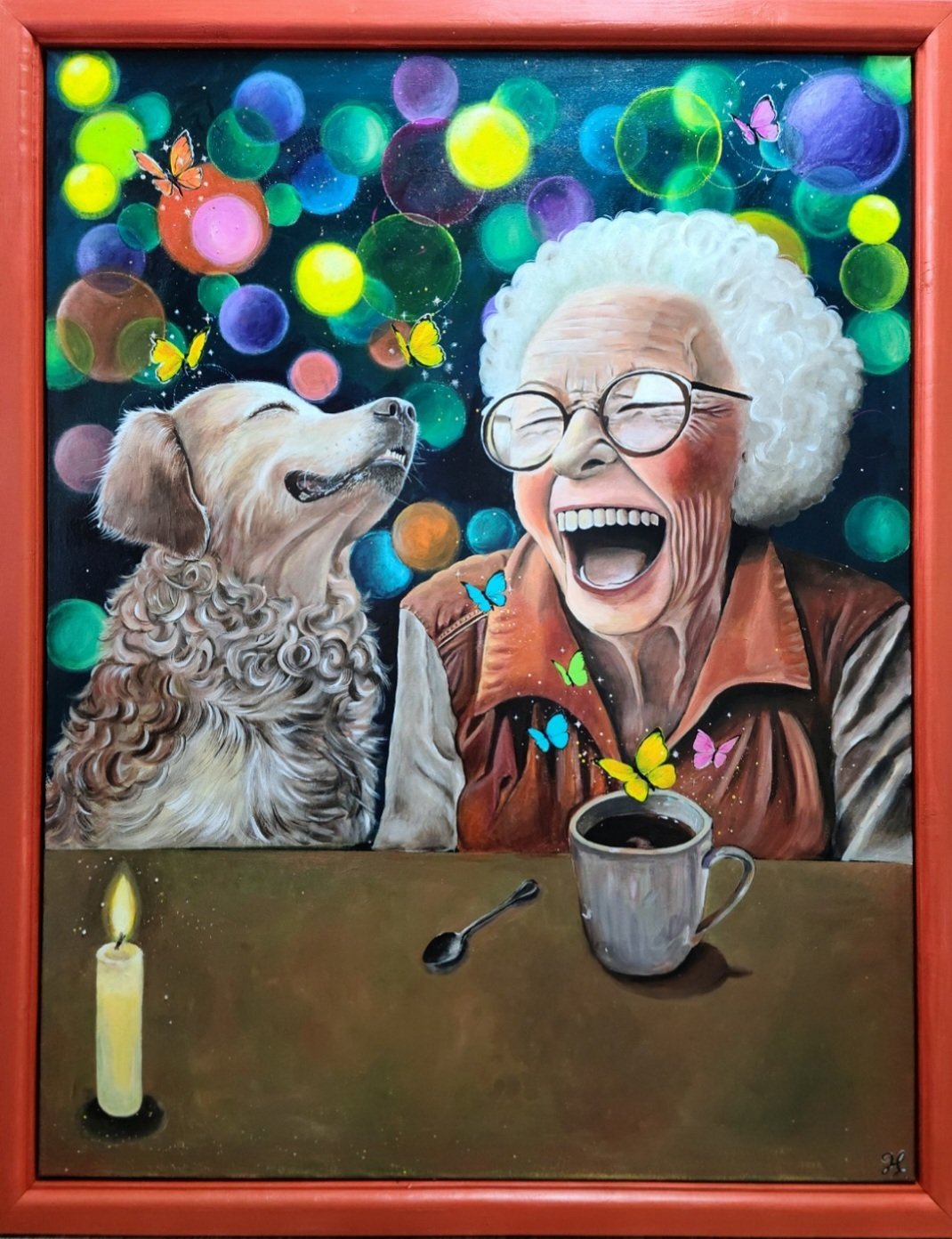 Happy grandmother
