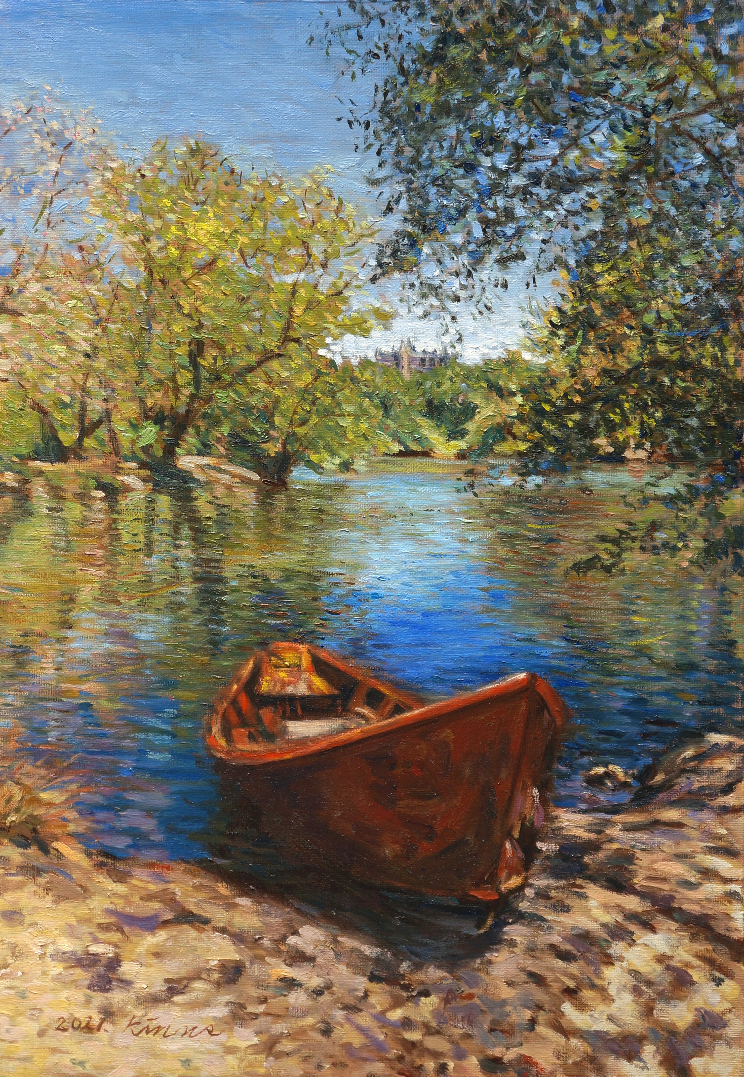 휴식의 순간: a boat at anchor -