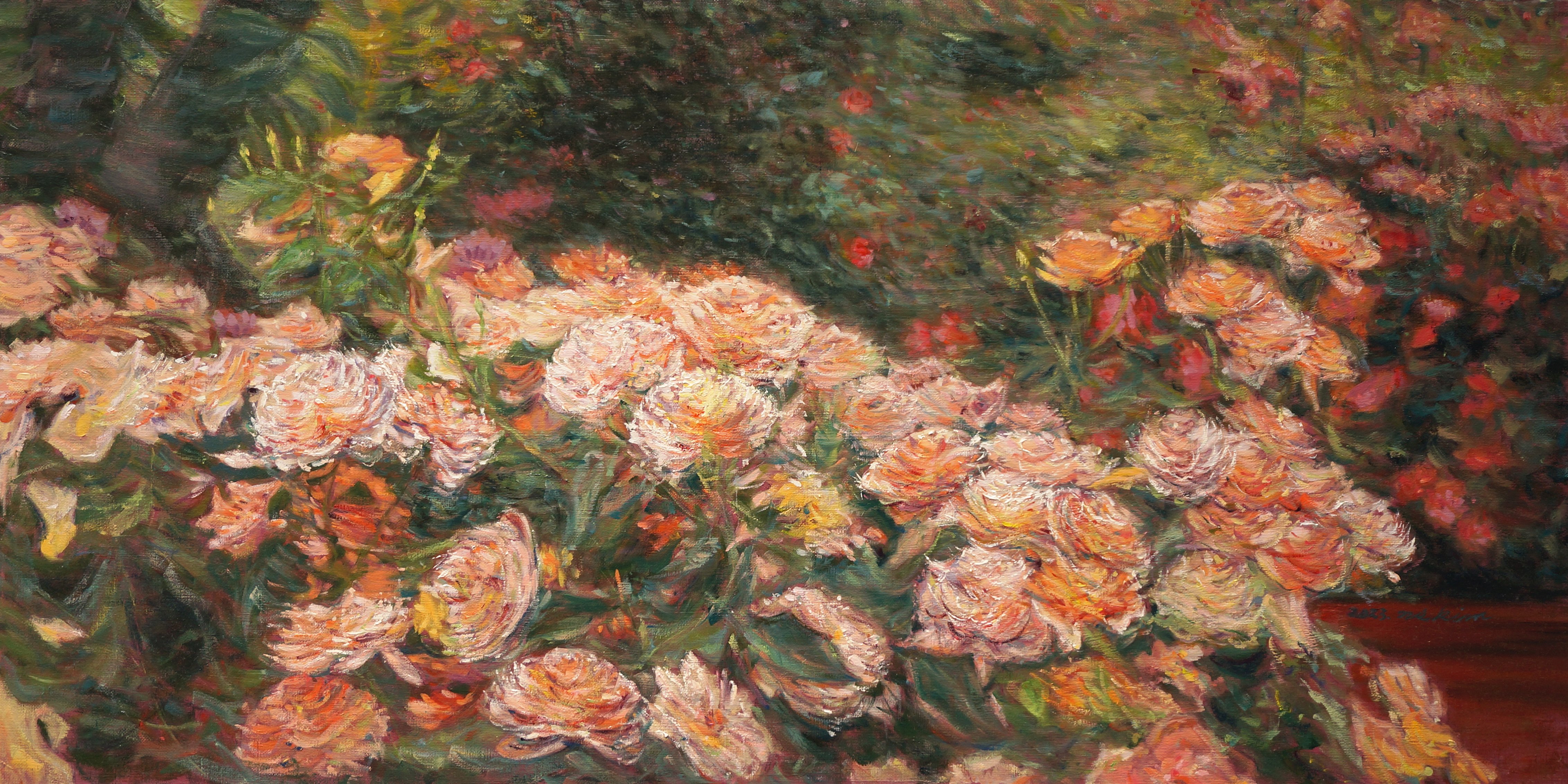 핑크빛 장미의 숲속 속삭임: a pink rose -