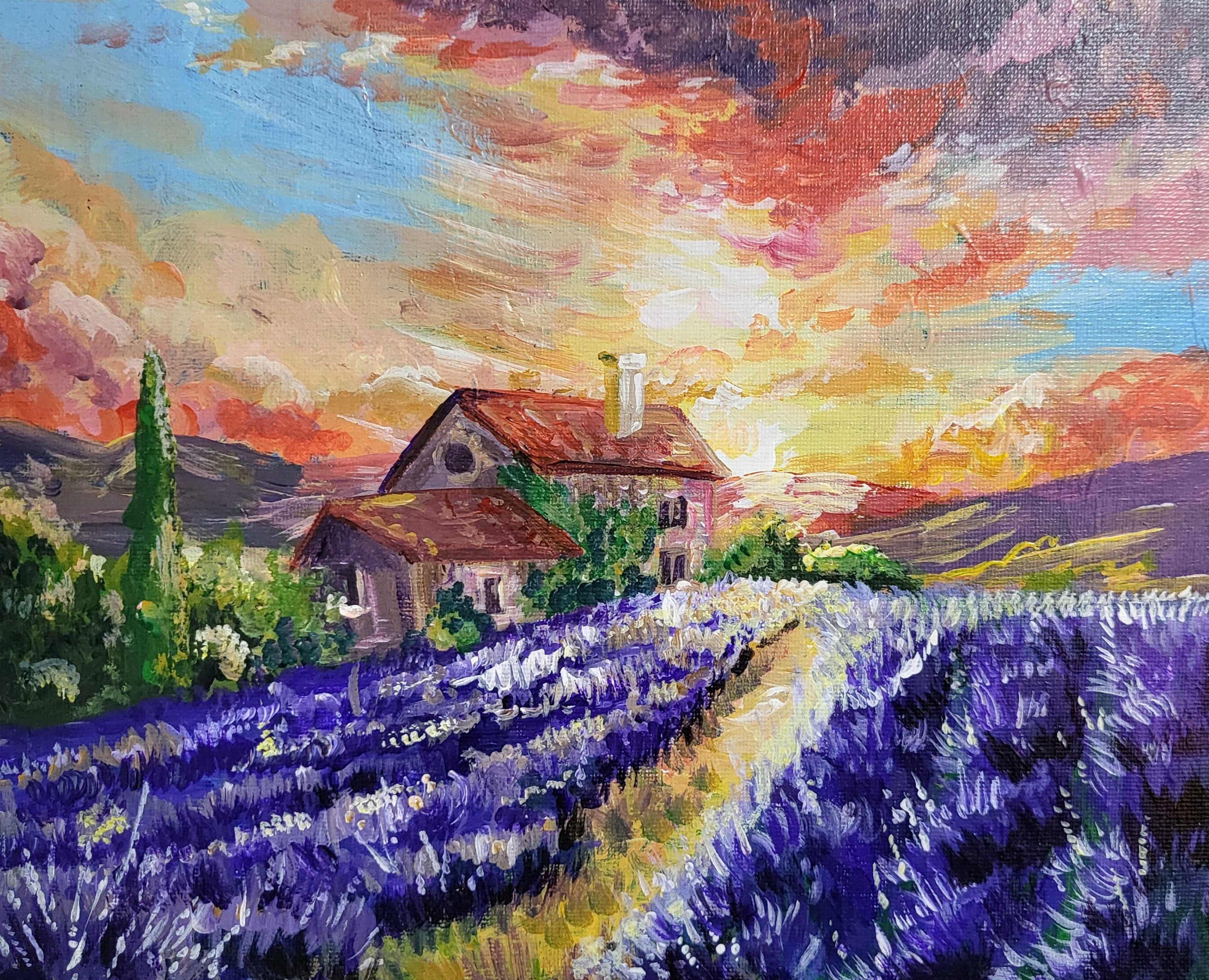 “라일락하고 석양” 그림 액자
