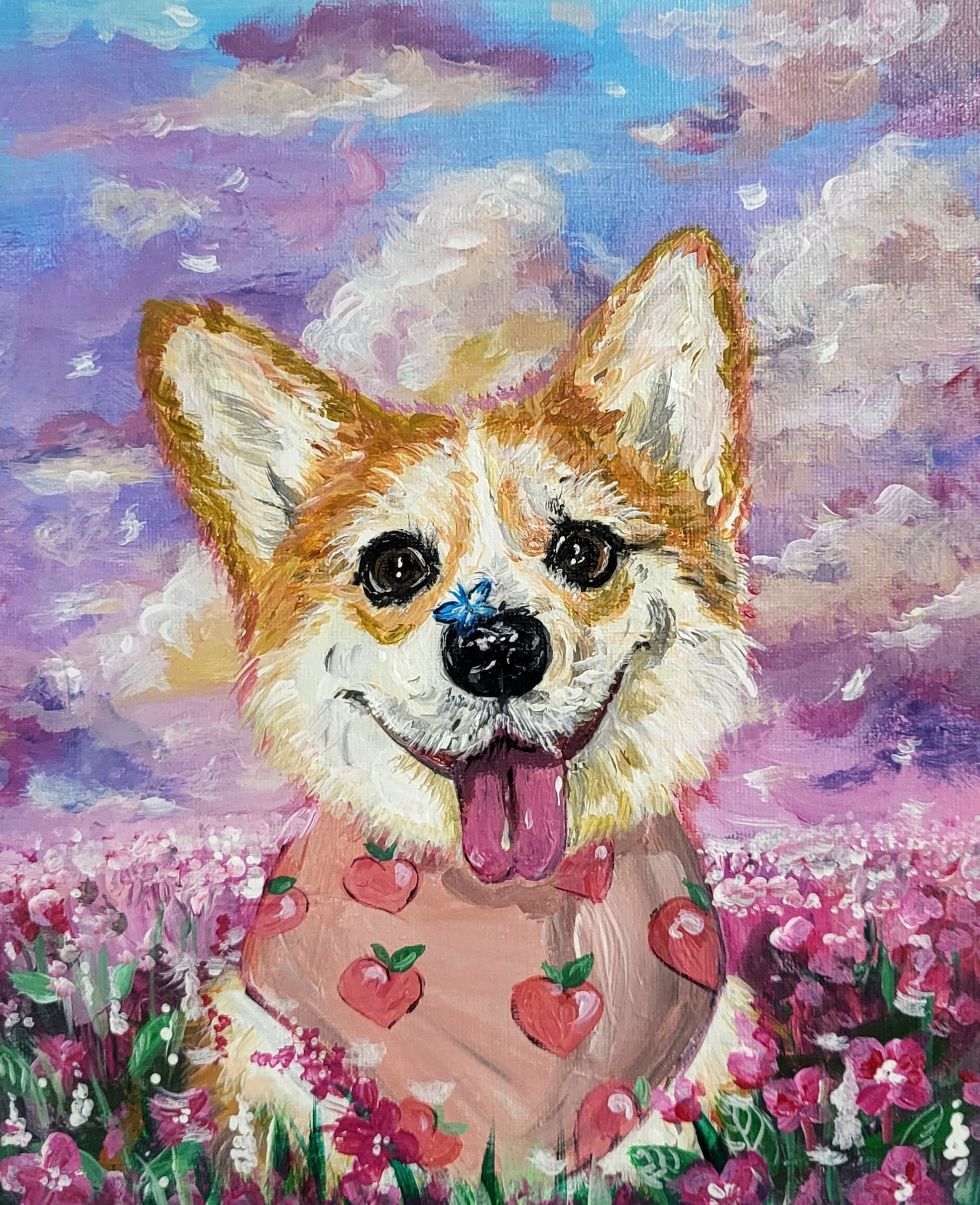 “행복하개“ acrylic painting